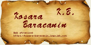 Kosara Baračanin vizit kartica
